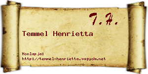 Temmel Henrietta névjegykártya
